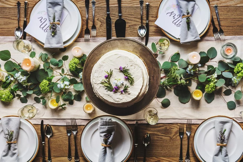 Quiche and catering spread